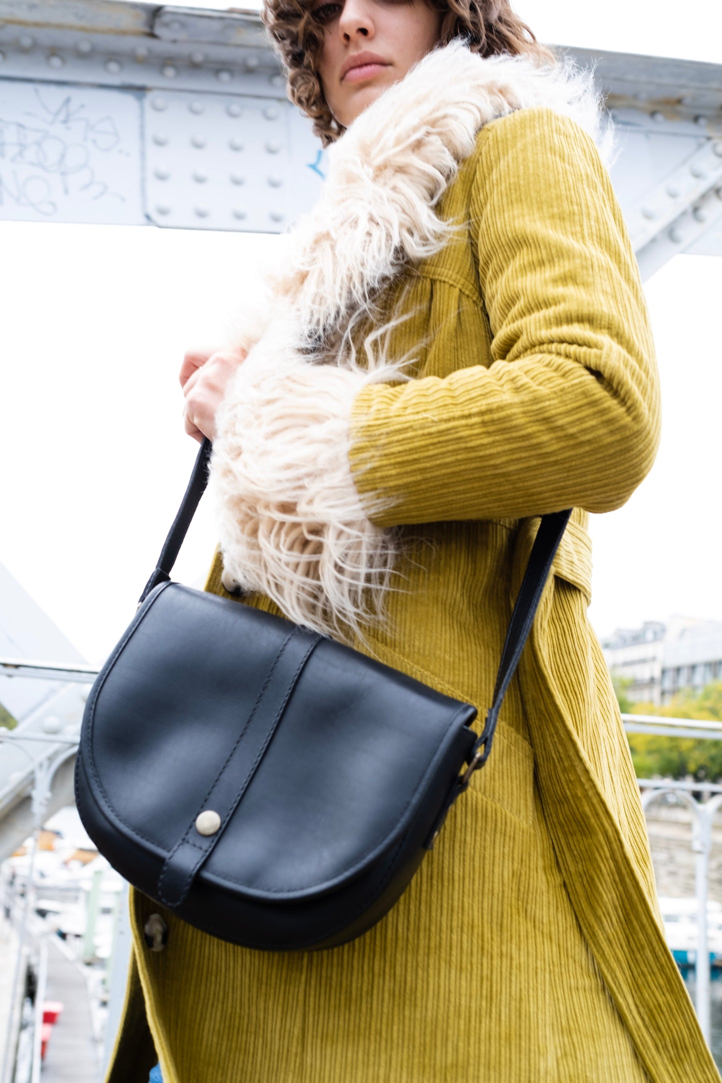 Alba Black Leather Handbag