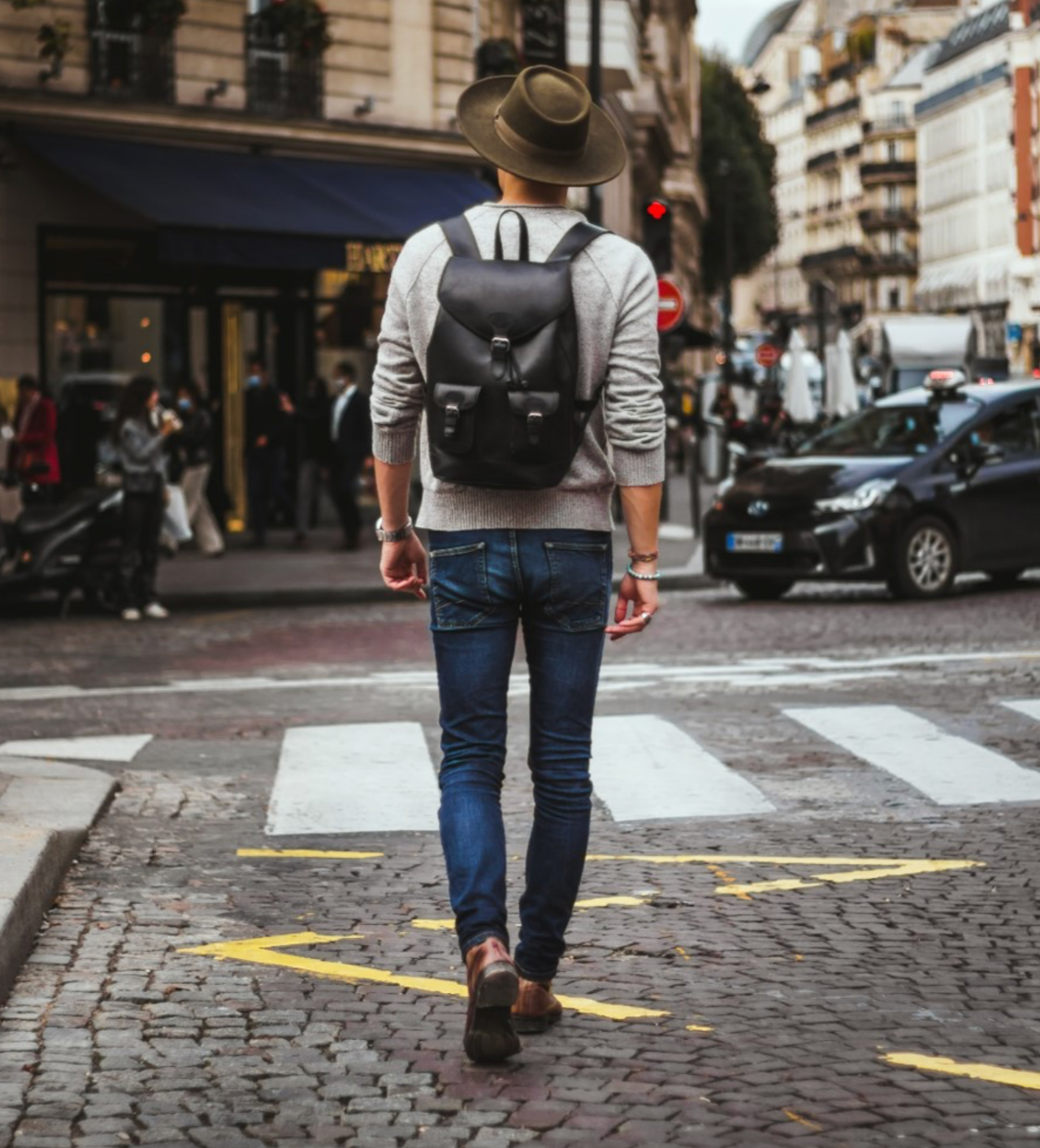 Gabi Black Leather Backpack