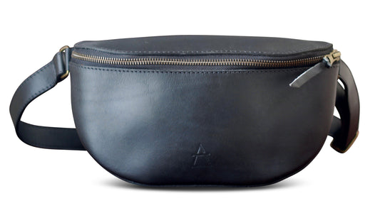 Black Leather Bum Bag