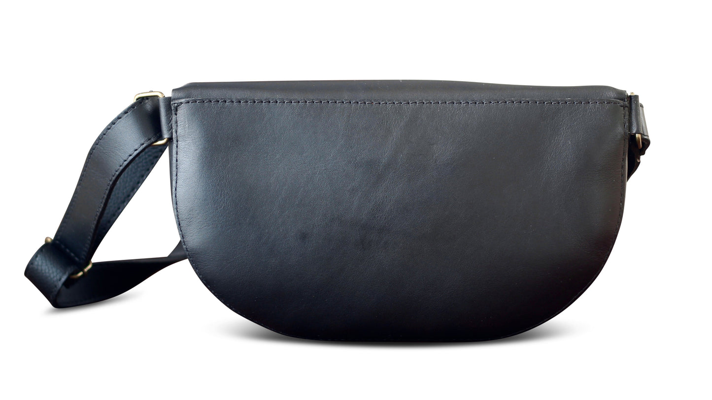 Black Leather Bum Bag