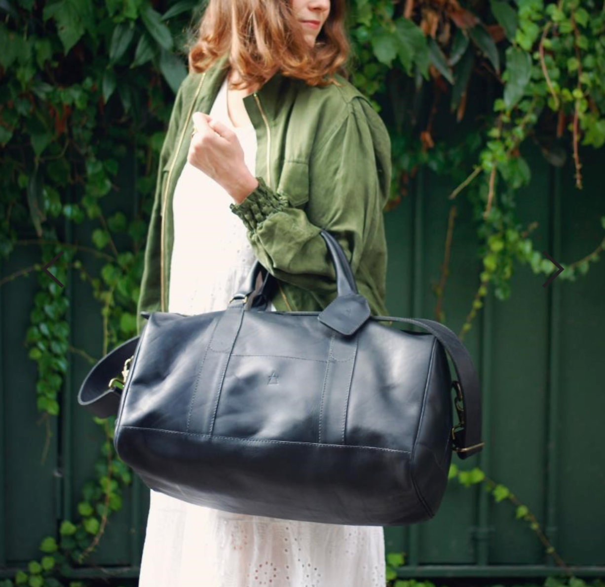 Diego Black Leather Weekend Bag