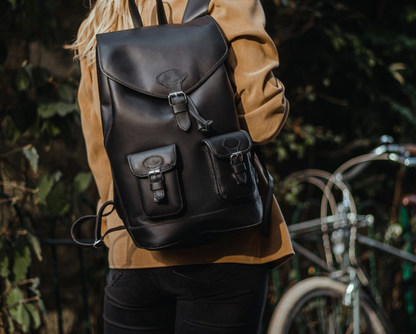 Gabi Black Leather Backpack