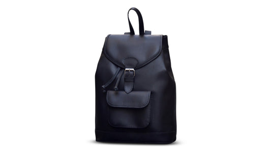 Lou Black Leather Backpack