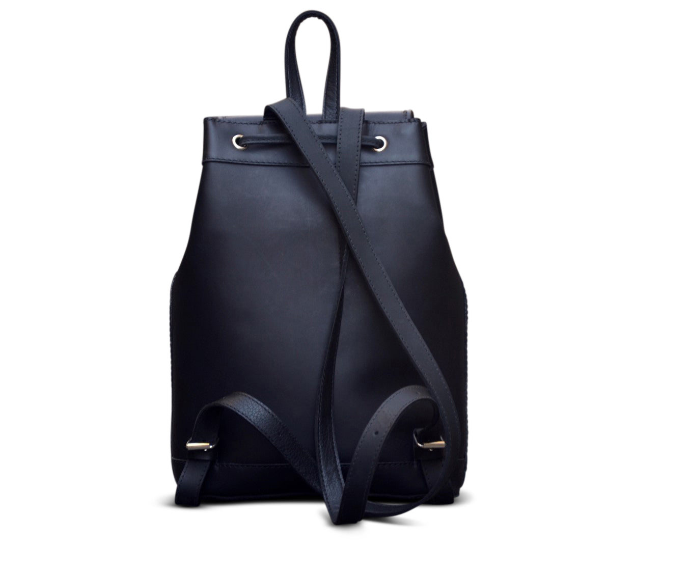 Lou Black Leather Backpack
