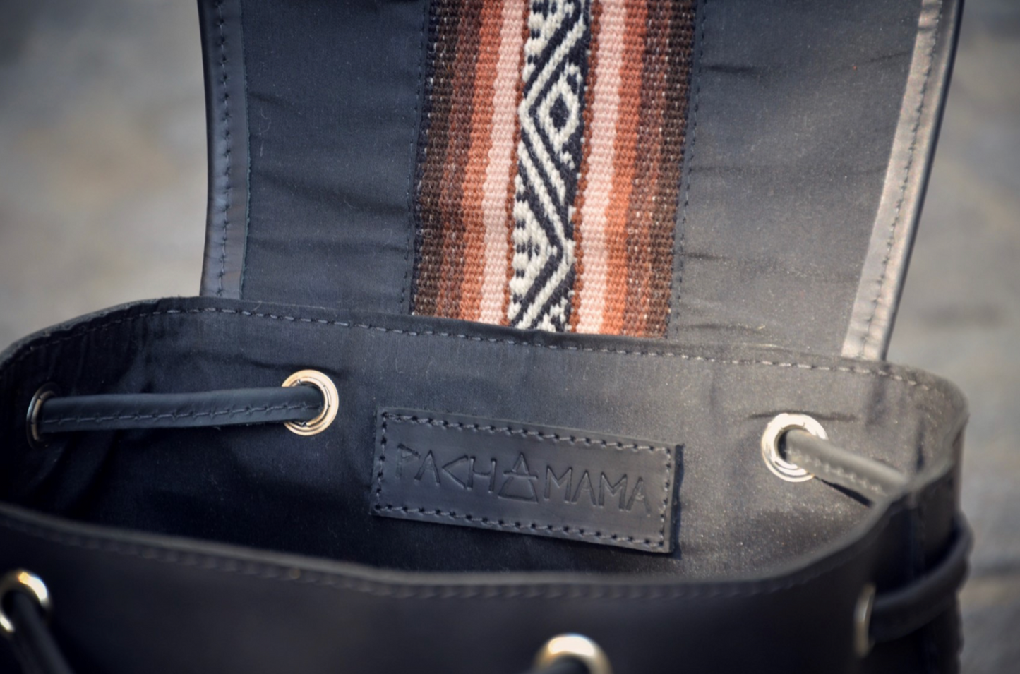 Lou Black Leather Backpack