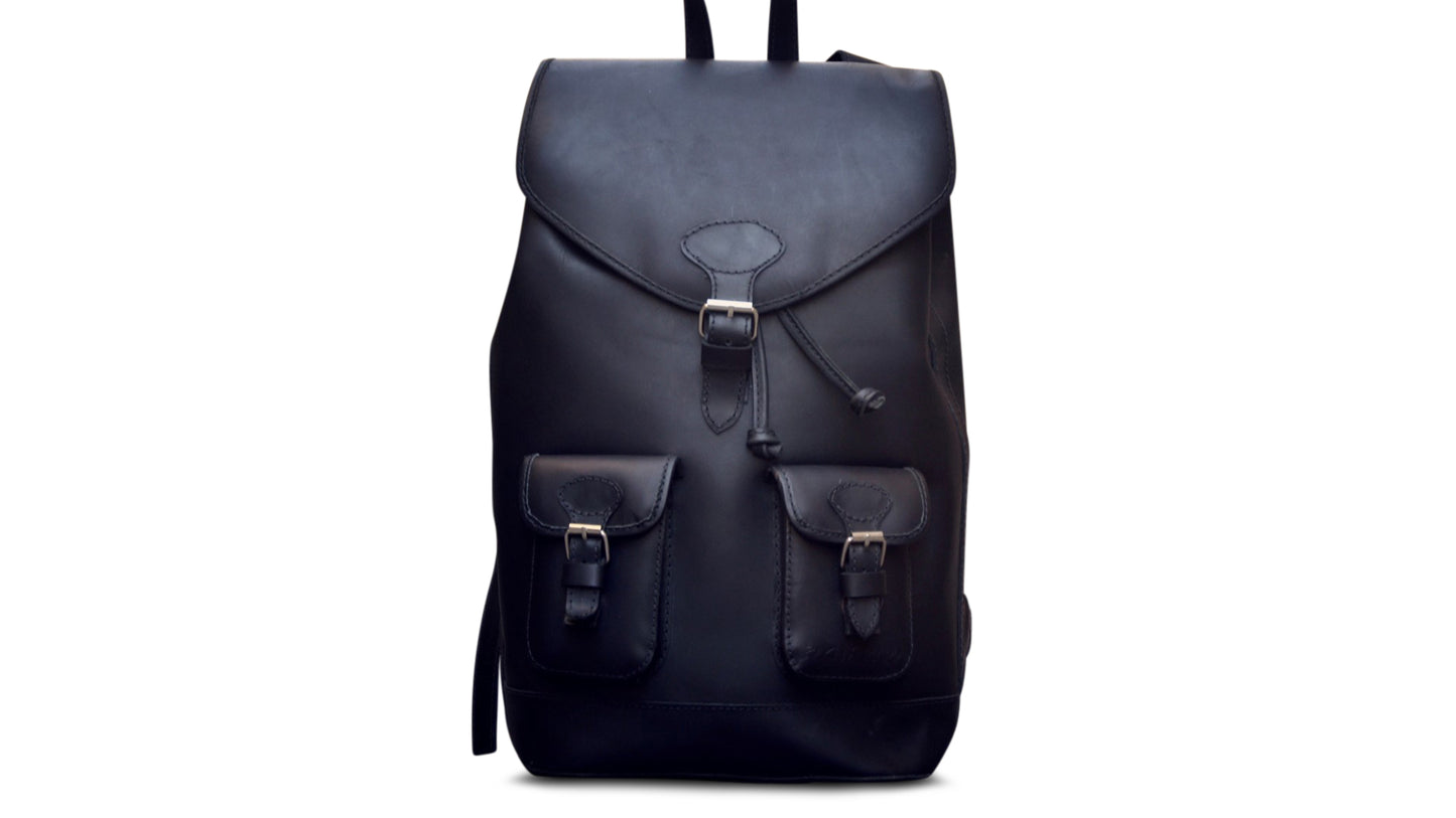 Gabi Black Leather Backpack